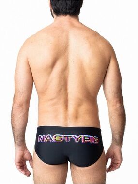 Nasty Pig Black Brief with Neon Rainbow Logo XXL
